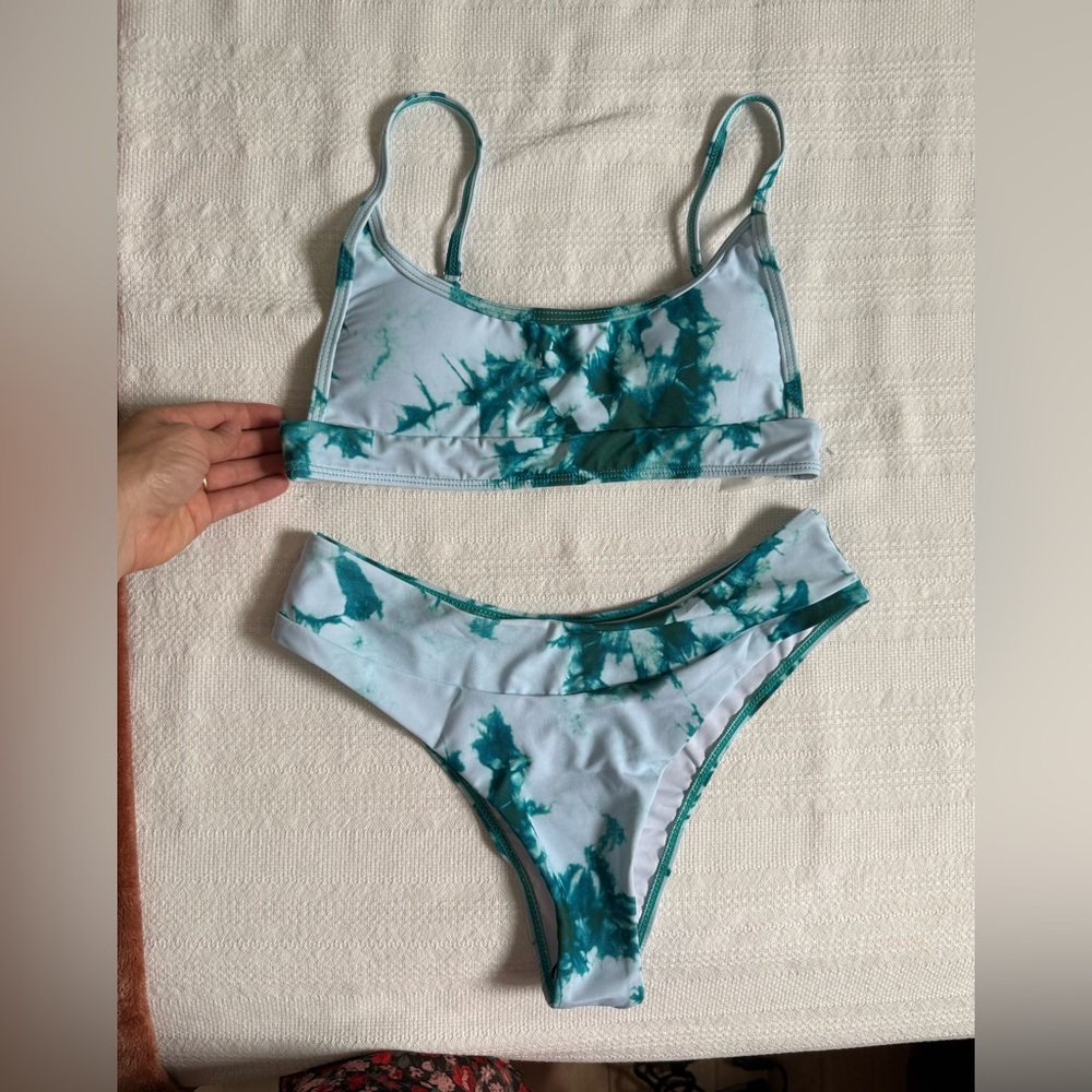 Blue/ turquoise tie dye SHEIN bikini set Size S